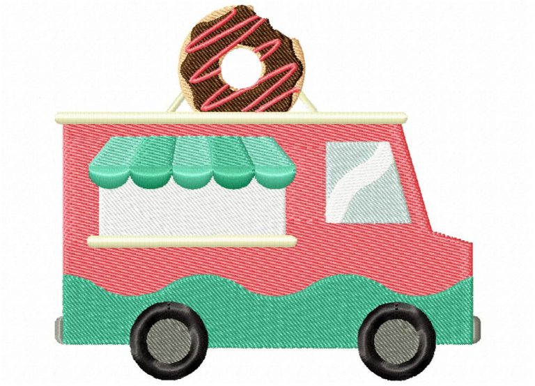Donut truck embroidery design  embroidery designs for free Donut truck embroidery design  embroidery designs for free